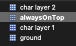 Char layers alwaysOnTop