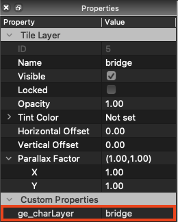 Bridge example bridge layer ge_charLayer property